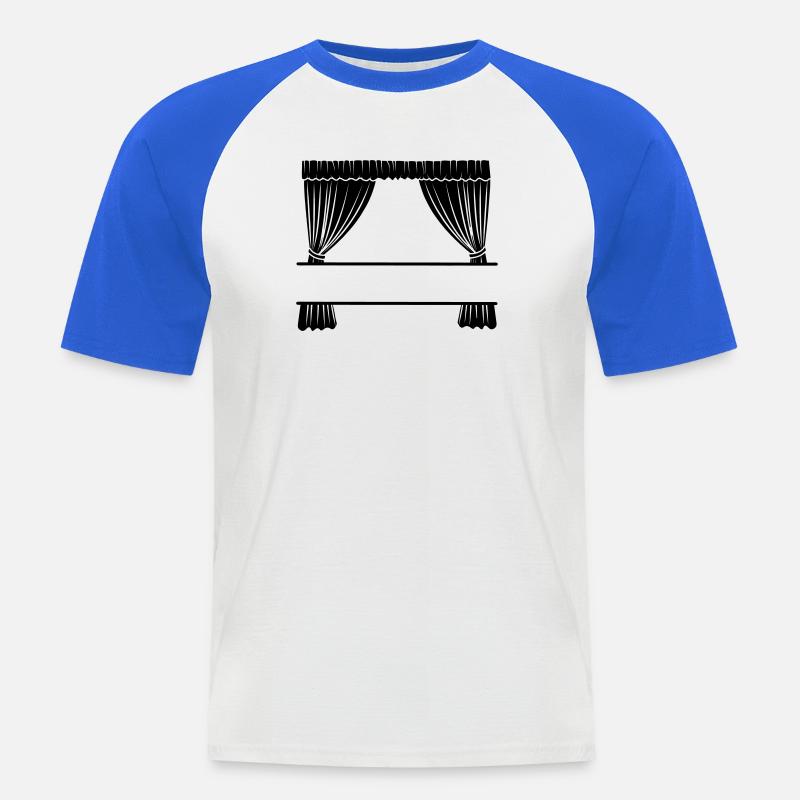 Vorhänge mit Aussparung - Männer Baseball-T-Shirt - Weiß/Royalblau