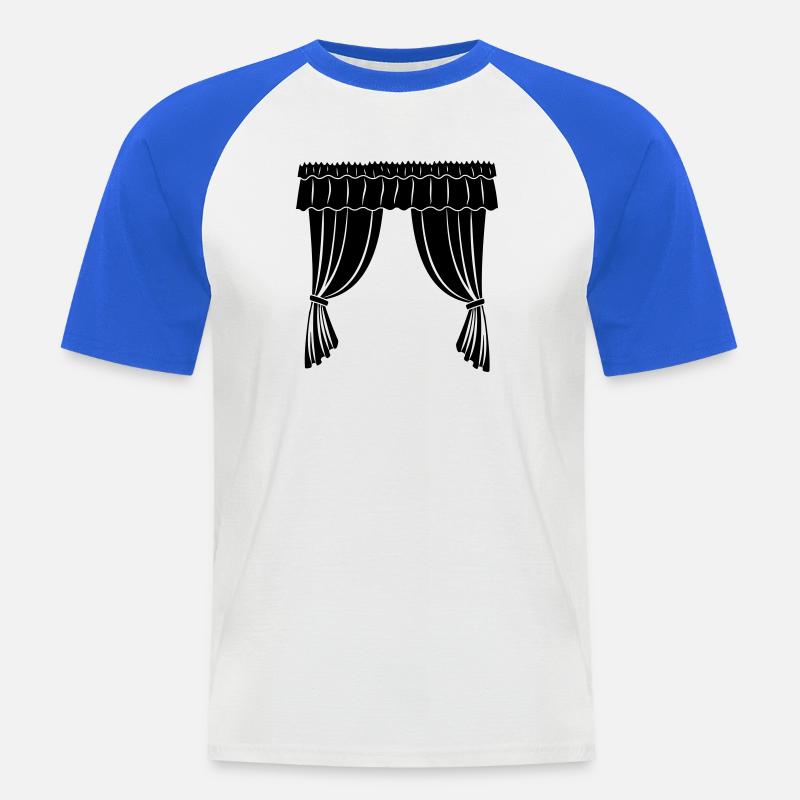Vorhänge Theater oder Geschäft - Männer Baseball-T-Shirt - Weiß/Royalblau