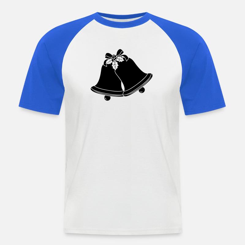 Kirchenglocken Schattenbild - Männer Baseball-T-Shirt - Weiß/Royalblau