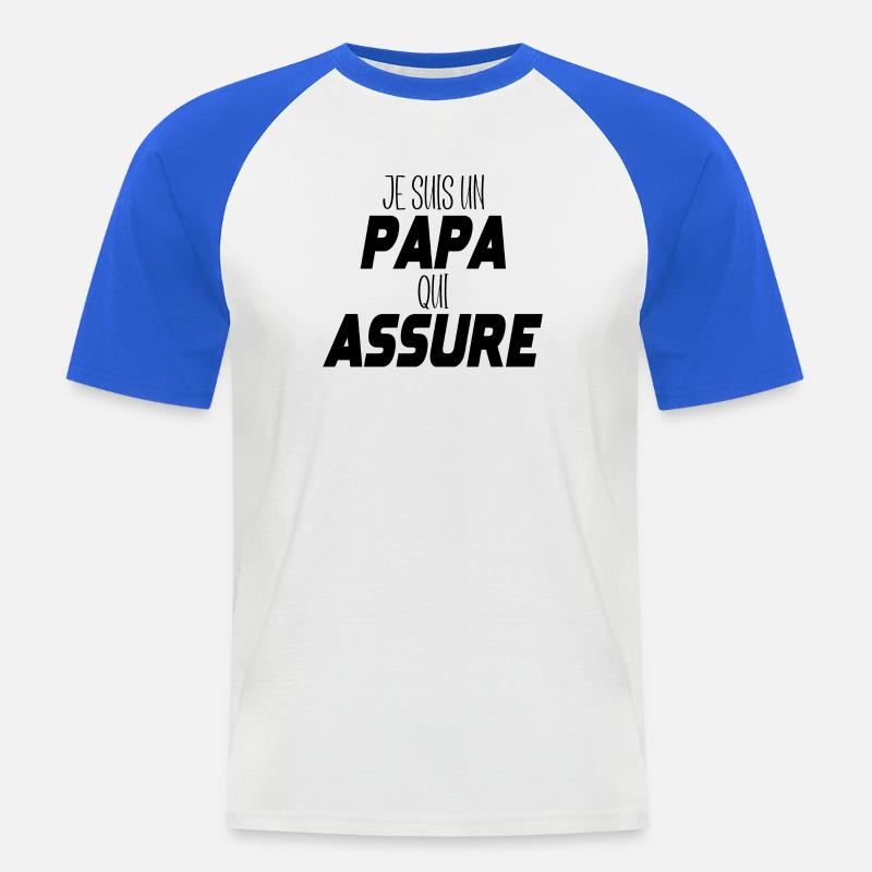 Ich bin ein Vater, der versichert - Männer Baseball-T-Shirt - Weiß/Royalblau