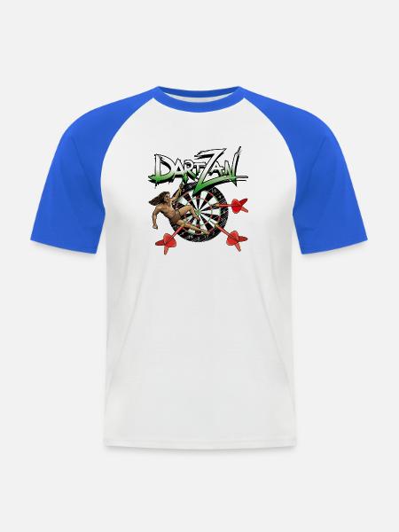 Dart Held aus dem Urwald - Männer Baseball-T-Shirt - Weiß/Royalblau