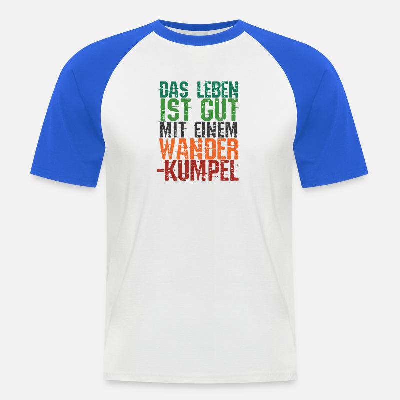 Wanderwege Wanderer Statement Klettern Wandern - Männer Baseball-T-Shirt - Weiß/Royalblau