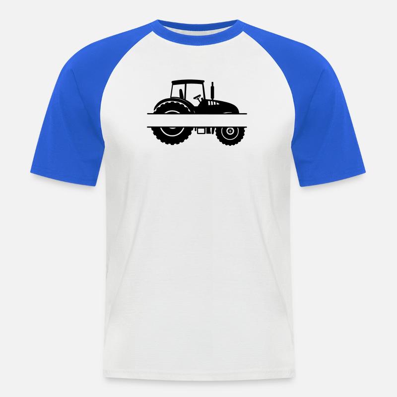 Ackerschlepper-Emblem - Männer Baseball-T-Shirt - Weiß/Royalblau
