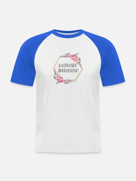 Weltbeste Architektin Architektur Beruf Geschenk - Männer Baseball-T-Shirt - Weiß/Royalblau