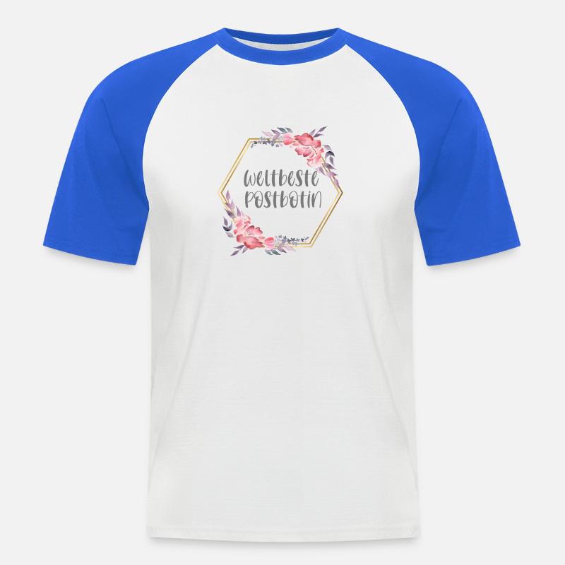 Weltbeste Postbotin Post Beruf Geschenk - Männer Baseball-T-Shirt - Weiß/Royalblau