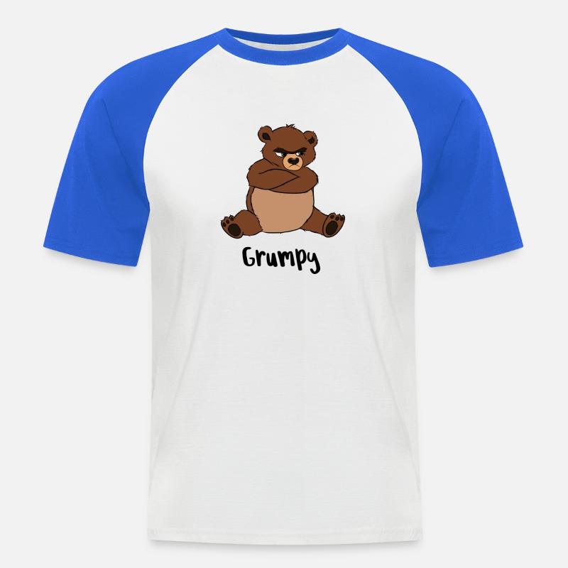 Grumpy - Männer Baseball-T-Shirt - Weiß/Royalblau