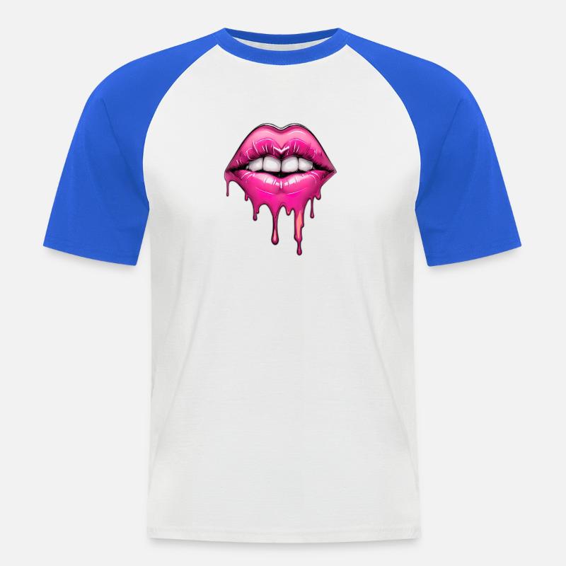 Lips - Men's Baseball T-Shirt - white/royal blue