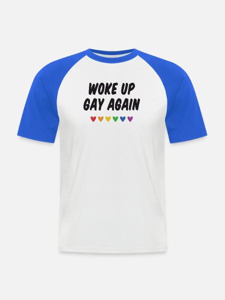 Wieder aufgewacht - Pride Month - Männer Baseball-T-Shirt - Weiß/Royalblau