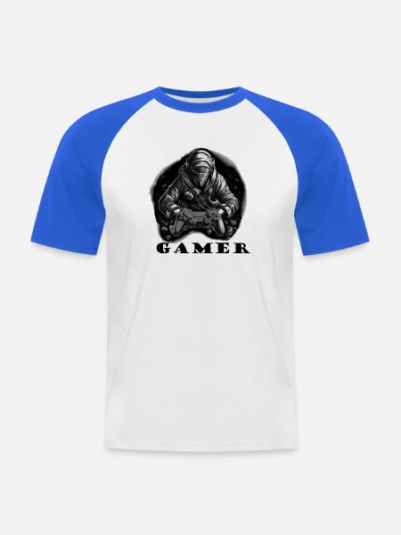 Gamer 2 - Men's Baseball T-Shirt - white/royal blue