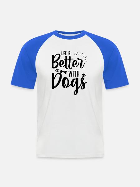 [wartet auf Design-Upload] - Männer Baseball-T-Shirt - Weiß/Royalblau