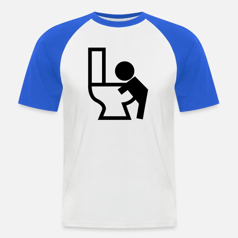 Erbrechen Puck Sick - Männer Baseball-T-Shirt - Weiß/Royalblau