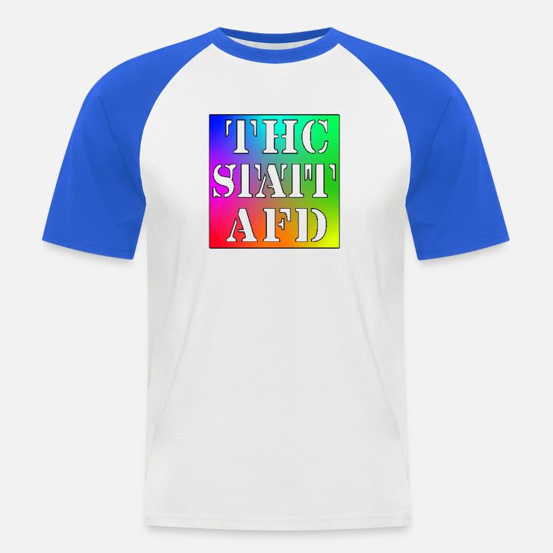 THC STATT AFD - Männer Baseball-T-Shirt - Weiß/Royalblau