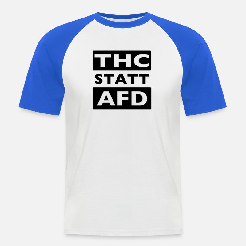 THC STATT AFD - Männer Baseball-T-Shirt - Weiß/Royalblau