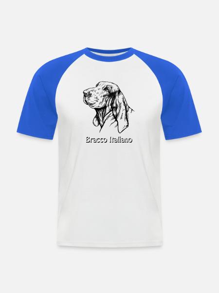 Bracco Italiano Portrait with text - Men's Baseball T-Shirt - white/royal blue
