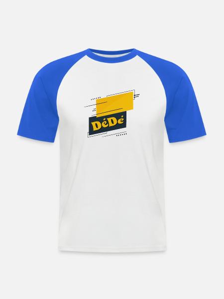 Dédé - Männer Baseball-T-Shirt - Weiß/Royalblau