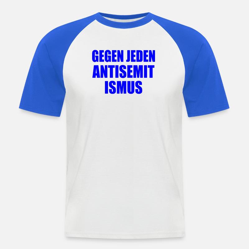 Gegen jeden antisemitismus - Männer Baseball-T-Shirt - Weiß/Royalblau