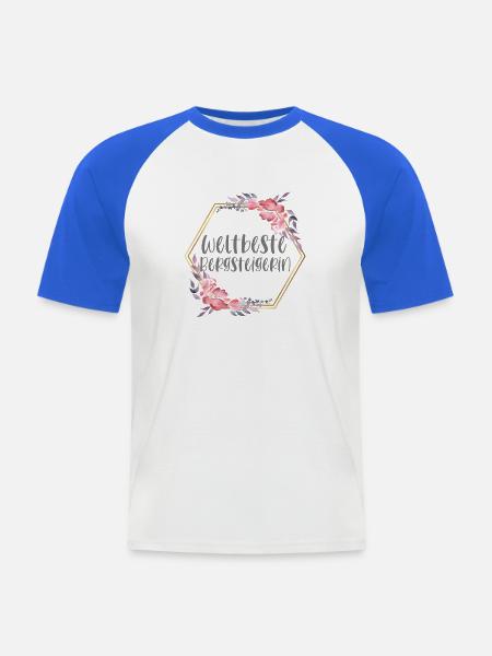 Bergsteigerin Bergsteigen Berge Mädchen Geschenk - Männer Baseball-T-Shirt - Weiß/Royalblau
