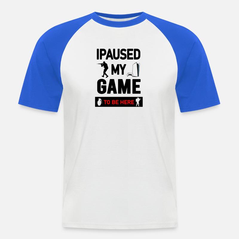 Gaming Console and Controller Graphic Design - Men's Baseball T-Shirt - white/royal blue