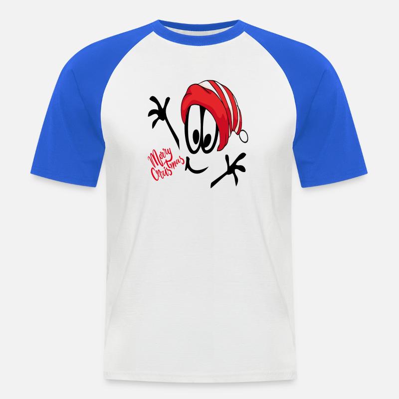 Weihnachtsmann Merry Christmas Comic - Männer Baseball-T-Shirt - Weiß/Royalblau