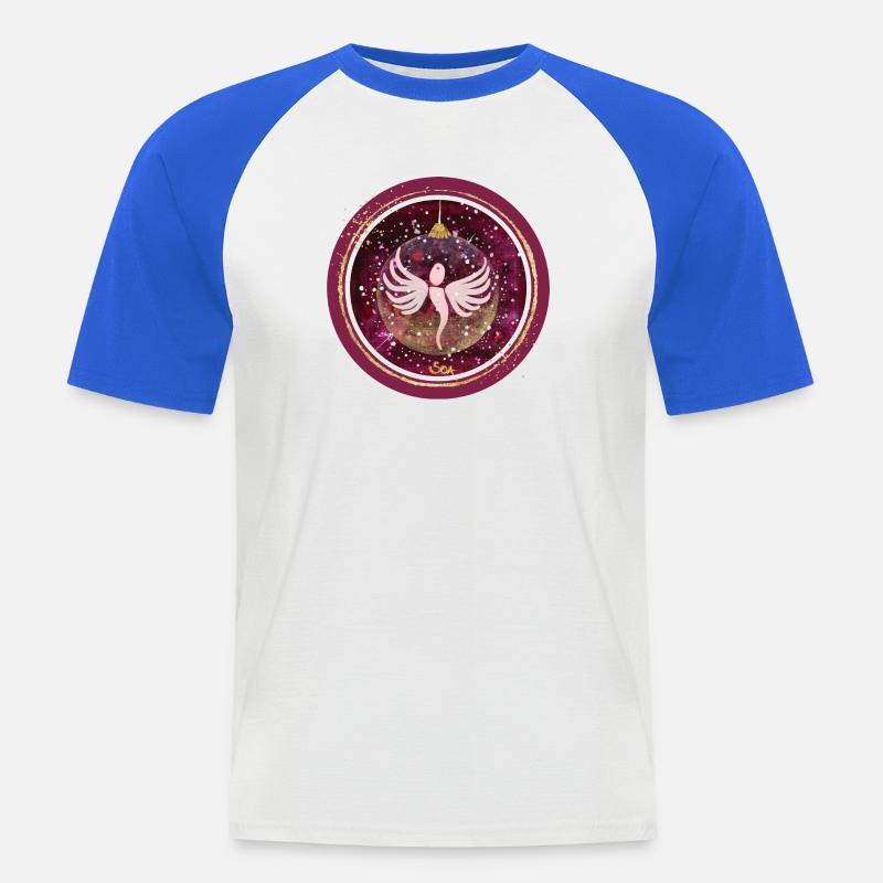 Weihnachtskugel Engel - Sonja Ariel von Staden - Männer Baseball-T-Shirt - Weiß/Royalblau