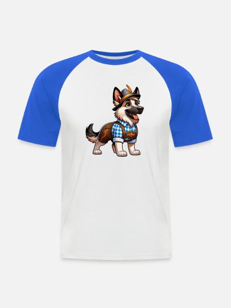 Bavarian Shepherd Dog - Men's Baseball T-Shirt - white/royal blue