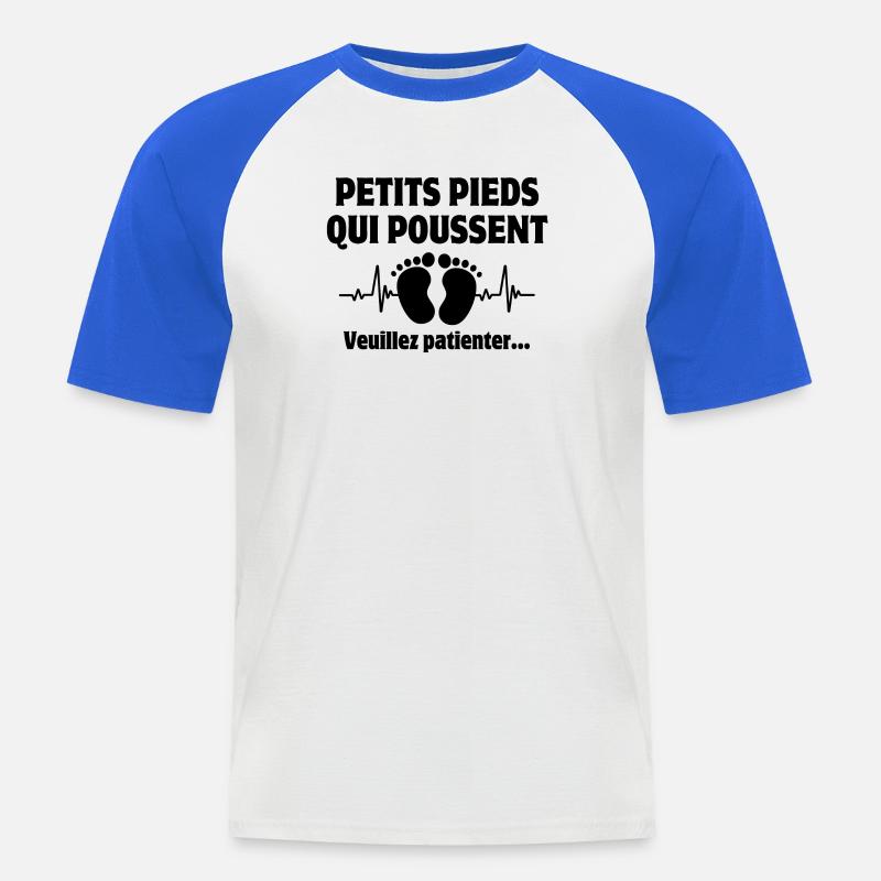 Werdender Vater, werdende Mutter, werdendes Baby - Männer Baseball-T-Shirt - Weiß/Royalblau