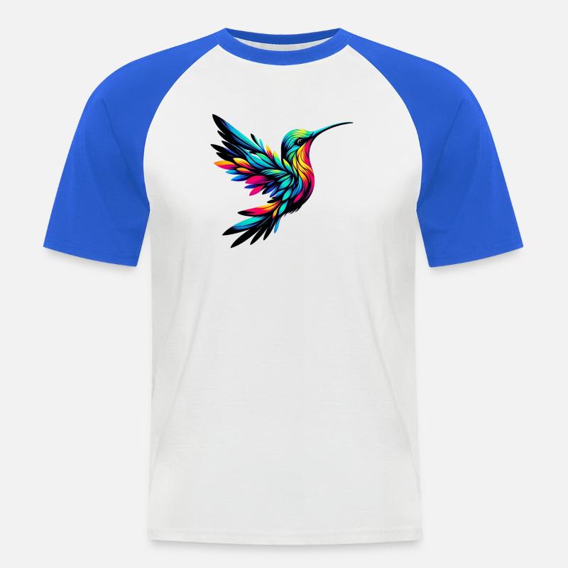 Kolibri - Männer Baseball-T-Shirt - Weiß/Royalblau