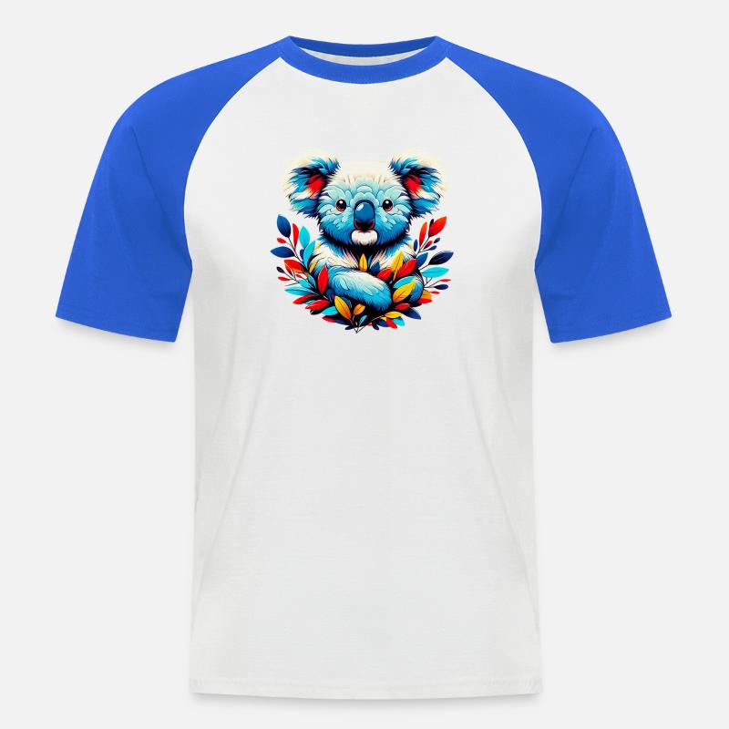 Koala - Männer Baseball-T-Shirt - Weiß/Royalblau