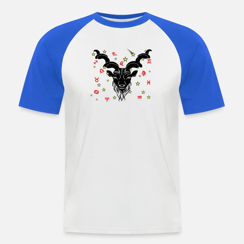 Sternzeichen Stern Logo Steinbock - Männer Baseball-T-Shirt - Weiß/Royalblau