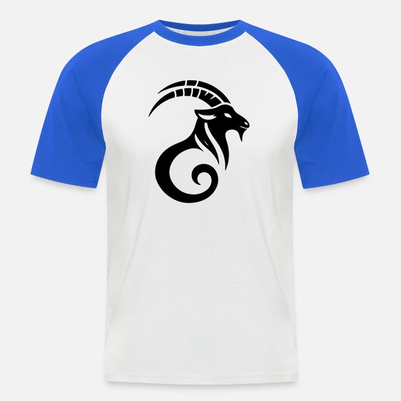 Steinbock 2 - Männer Baseball-T-Shirt - Weiß/Royalblau