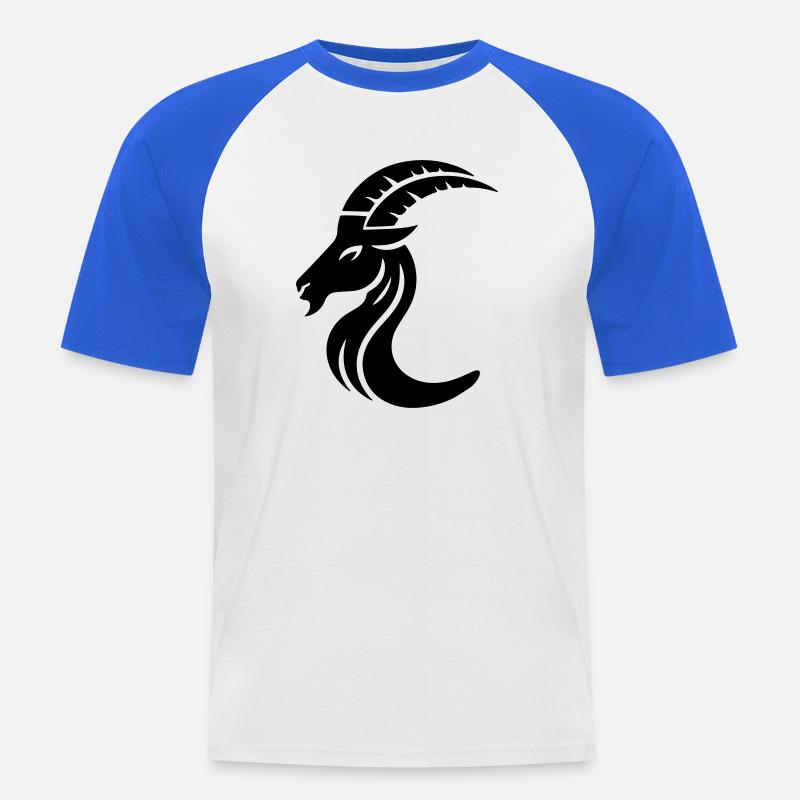 Steinbock 3 - Männer Baseball-T-Shirt - Weiß/Royalblau