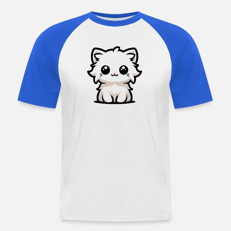 Das süßeste Kätzchen - Männer Baseball-T-Shirt - Weiß/Royalblau