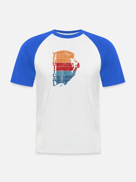 Vertical Passion klettern bouldern climbing - Männer Baseball-T-Shirt - Weiß/Royalblau