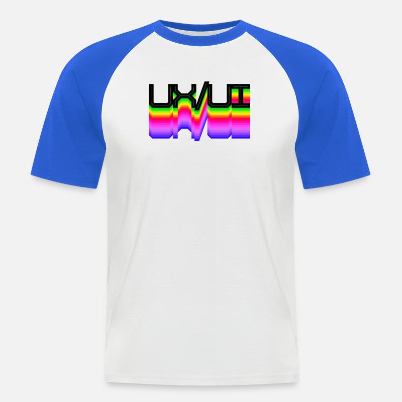 Code Développeur Scripting Dev Geek Geek - T-shirt baseball manches courtes Homme - blanc/bleu royal