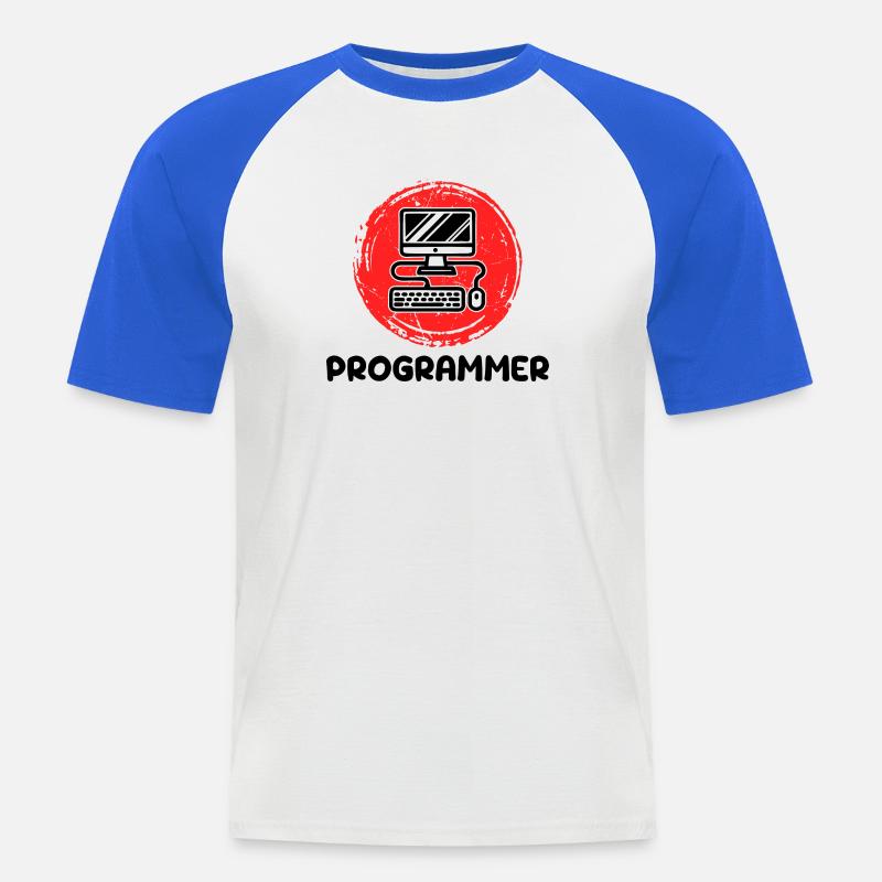 Computer Developer Programmierer Code Skripting - Männer Baseball-T-Shirt - Weiß/Royalblau