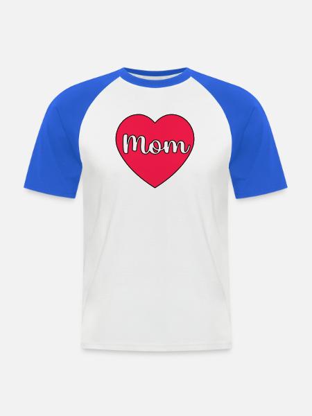 Mom Heart - Men's Baseball T-Shirt - white/royal blue