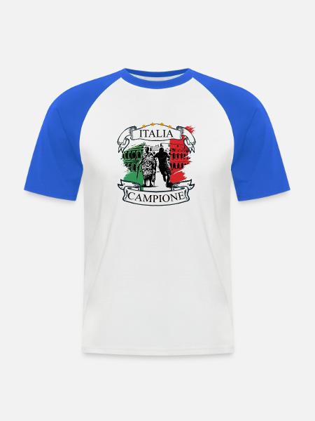 Italien Fußball Campione - Männer Baseball-T-Shirt - Weiß/Royalblau