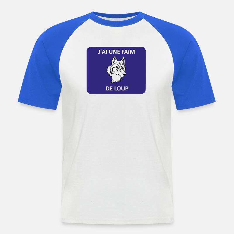 Ich bin hungrig wie ein Wolf - Männer Baseball-T-Shirt - Weiß/Royalblau