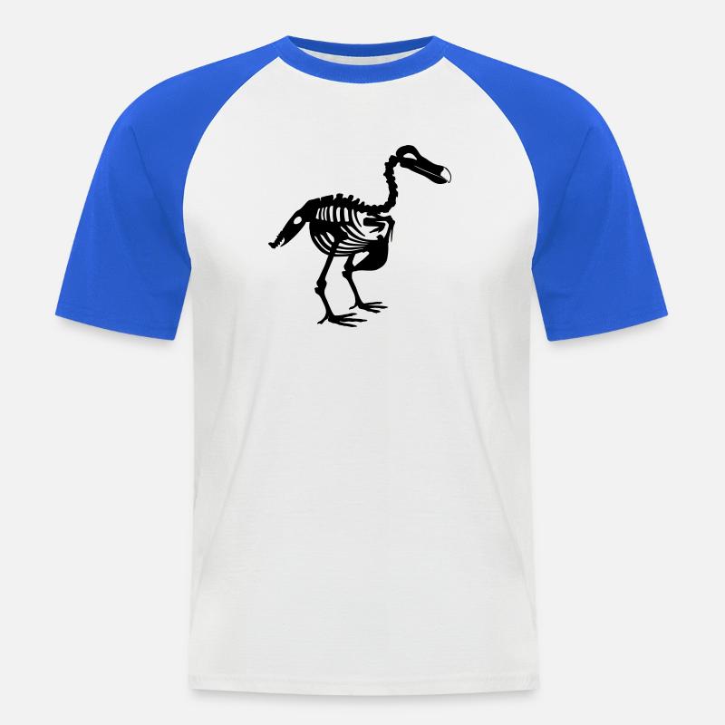 Dodo - Männer Baseball-T-Shirt - Weiß/Royalblau