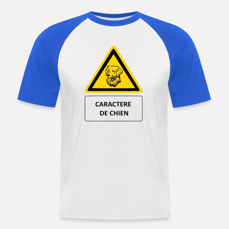 Hundecharakter - Männer Baseball-T-Shirt - Weiß/Royalblau