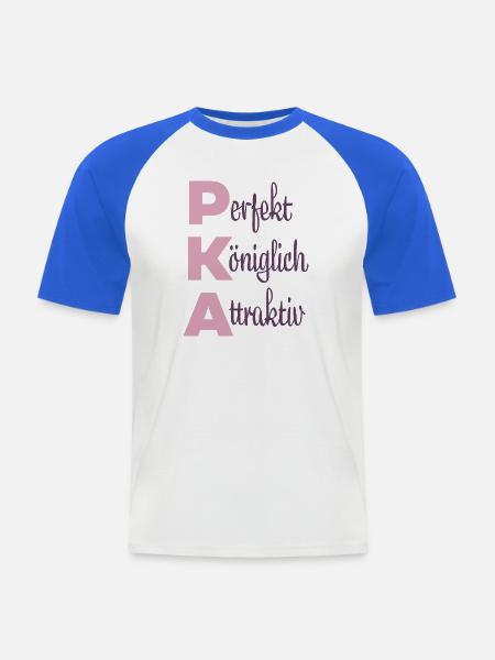 Perfekt Königlich Attraktiv - Männer Baseball-T-Shirt - Weiß/Royalblau