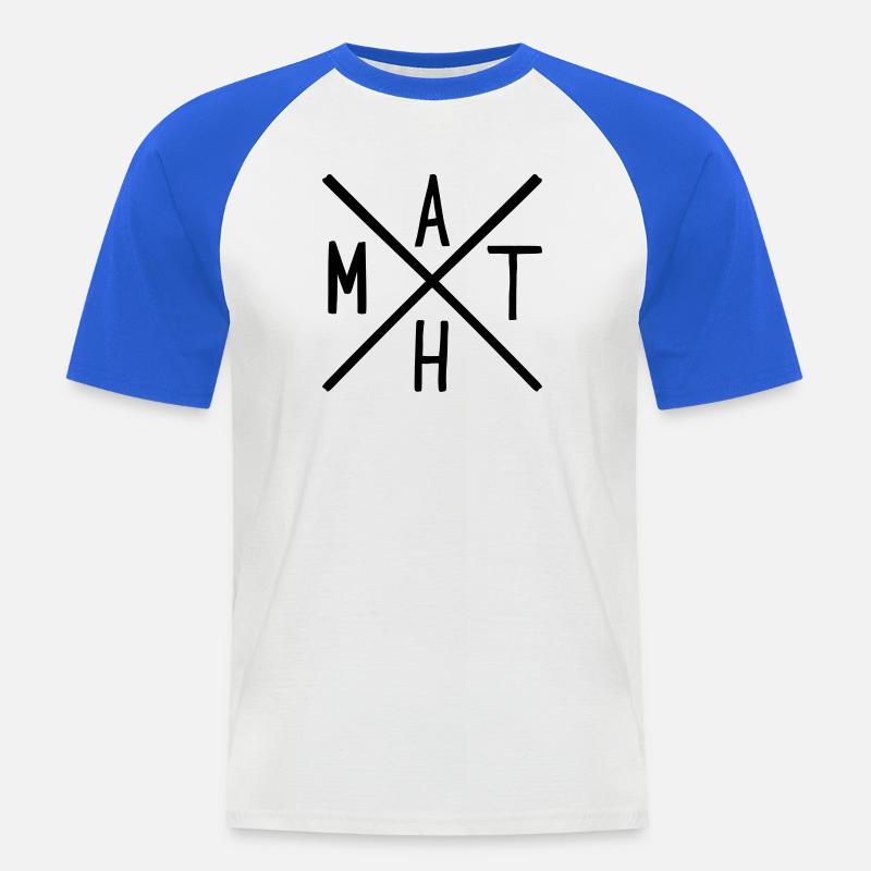 Mathe - Männer Baseball-T-Shirt - Weiß/Royalblau