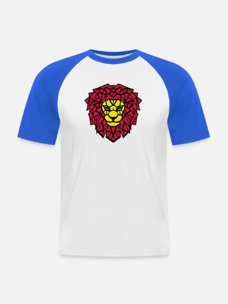 Loewe big cat - Men's Baseball T-Shirt - white/royal blue