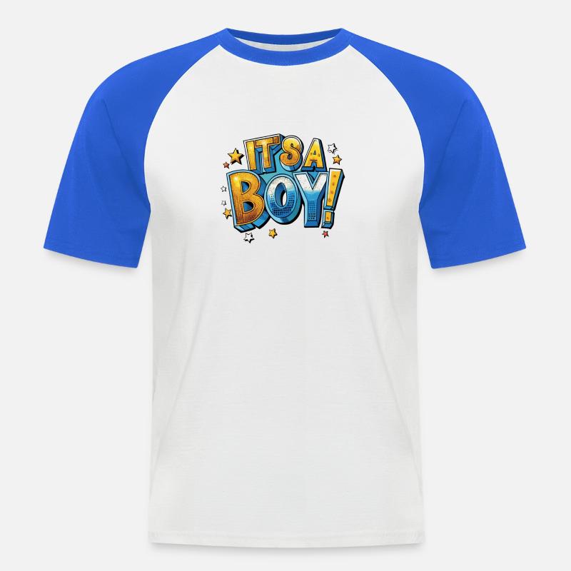 Es ist ein Junge Comic - Männer Baseball-T-Shirt - Weiß/Royalblau