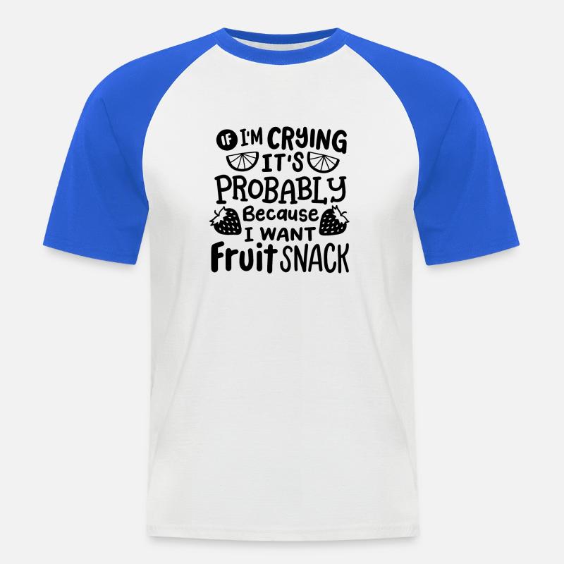 Fruchtsnacks - Männer Baseball-T-Shirt - Weiß/Royalblau