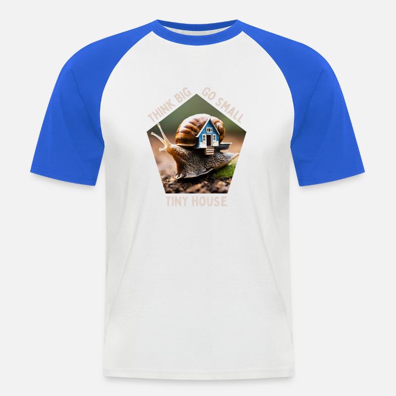 Litet hus - Kortärmad basebolltröja herr - vit/kungsblå