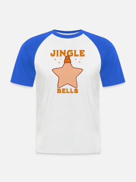Weihnachts-Design Bells - Männer Baseball-T-Shirt - Weiß/Royalblau