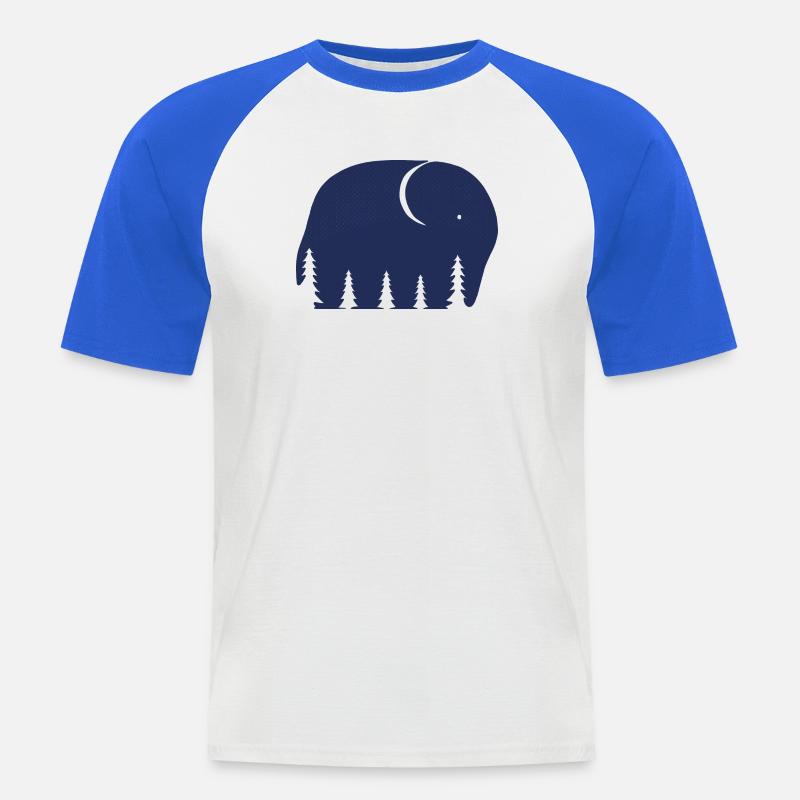 Ein Elefant oder ein Wald in dieser Fun Optical Illusi - Männer Baseball-T-Shirt - Weiß/Royalblau
