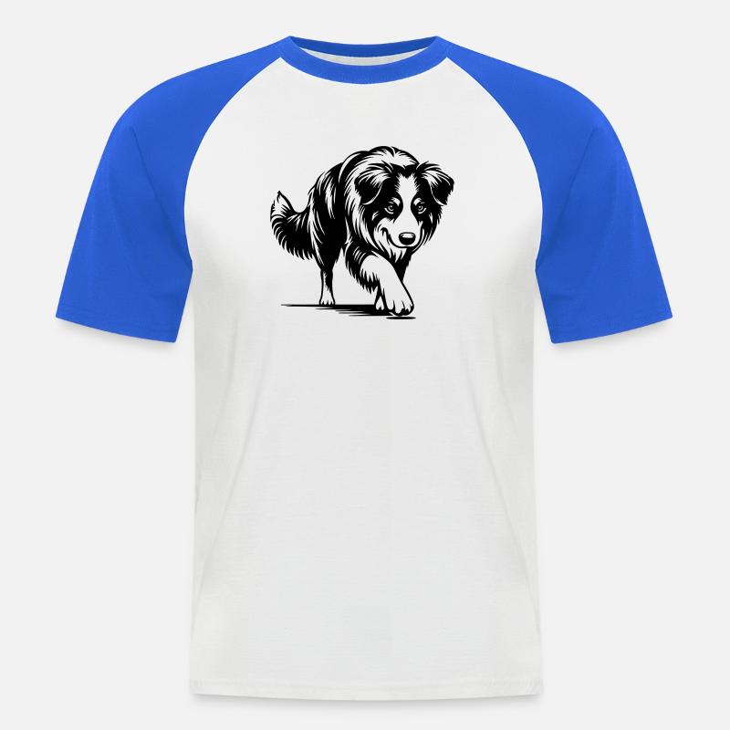 Australian Shepherd - Männer Baseball-T-Shirt - Weiß/Royalblau