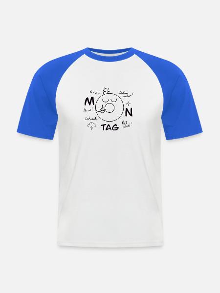 Monday Blues - Men's Baseball T-Shirt - white/royal blue